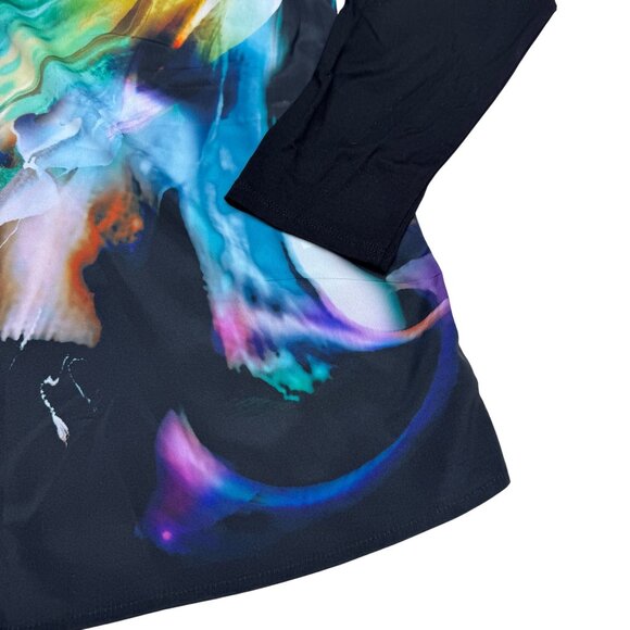Chico's Women's Abstract Print LS Blouse Top Black/Multicolor, Size 2 (US L) - Picture 3 of 8